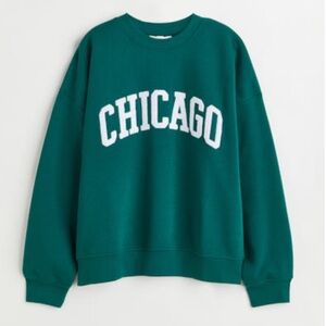 H&M Teal Chicago Print Women's Sweater